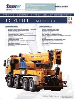tcm C 400.26 (6x4x4) Tcm crane - load chart